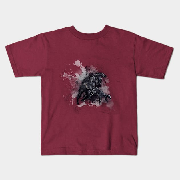 Black Pather Kids T-Shirt by Falka